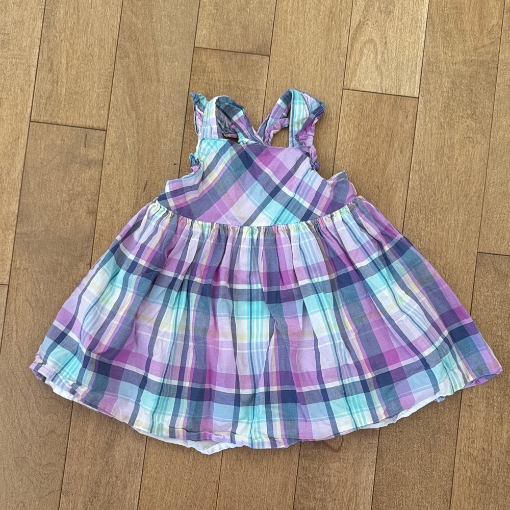 Plaid Multicolor Kids Casual Dress